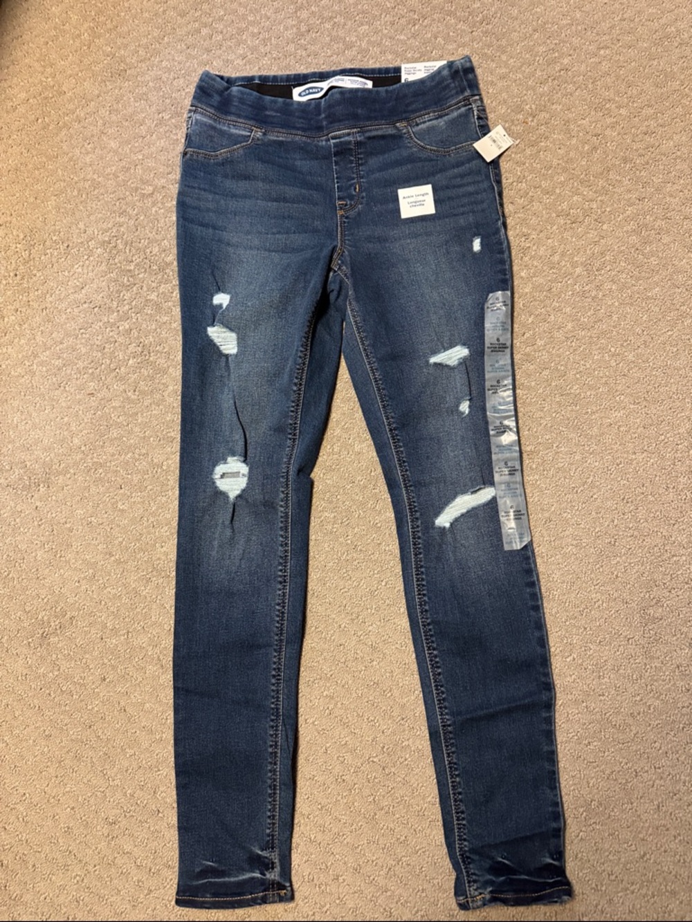 Old Navy Women's Dark Wash Ripped Skinny Jeans